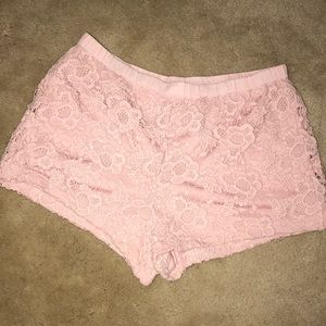 EUC blush lace shorts